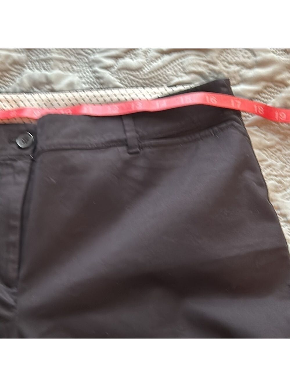 Talbots Navy Blue Perfect Crop Curvy Pants 12P Straight Leg Cotton - Picture 9 of 10